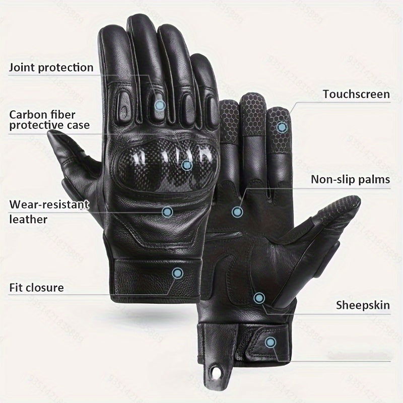 Windproof Warm Motorcycle Riding Gloves Touchscreen Full Finger Cold Resistant