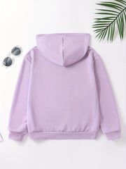 Girls' Smile Face Graphic Hooded Sweatshirt for Spring and Autumn
