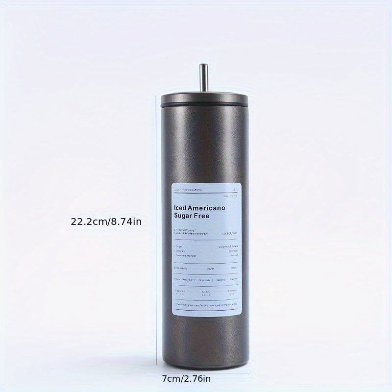 304 Stainless Steel Straw Coffee Cup Double Layer Vacuum Insulation
