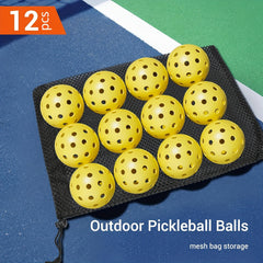 12pcs USAPA Approved Pickleballs with Mesh Bag, High Elasticity & Durable
