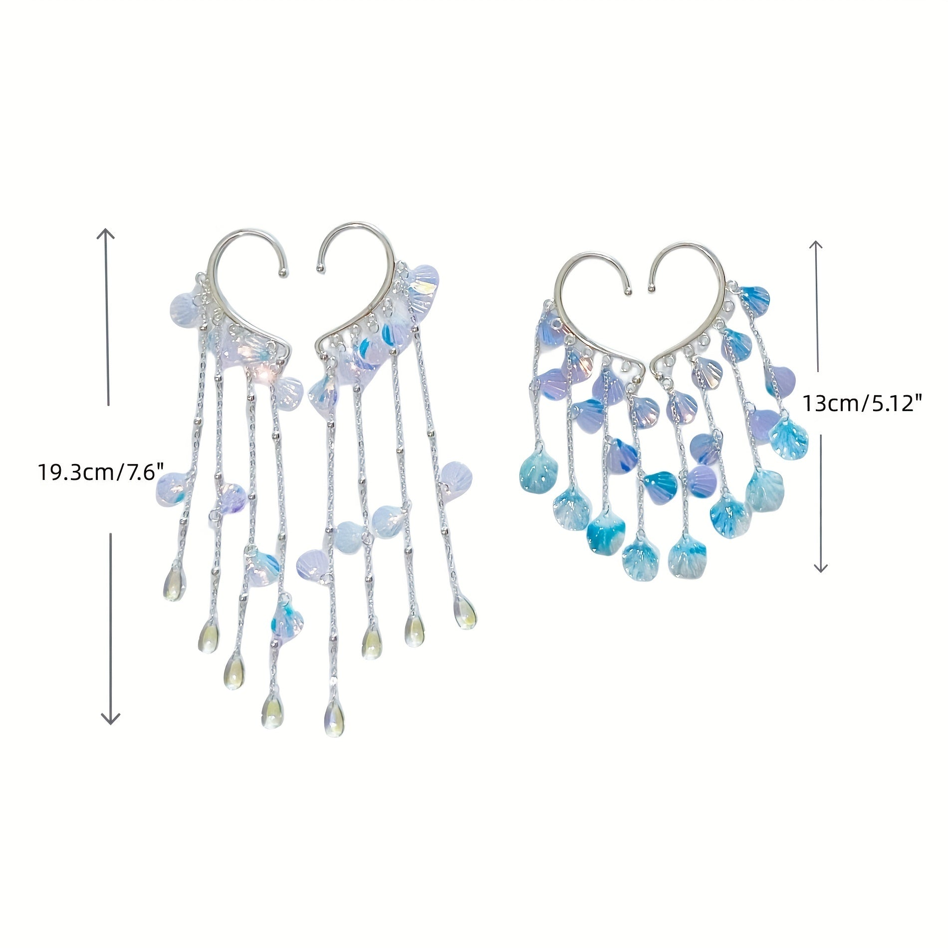 Mermaid Princess Tassel Ear Cuff Earrings for Girls