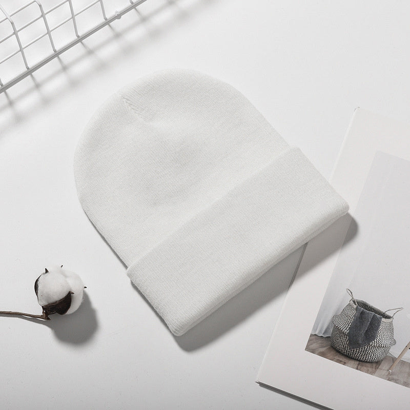 Unisex Acrylic Knitted Beanie Hat Autumn Winter Warm Cap