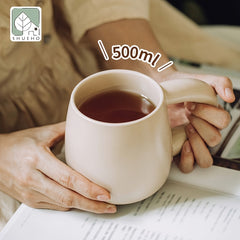 500ML Ceramic Cup with Large Handle and Lid