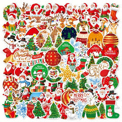 100 Christmas Stickers Holiday Gift Waterproof