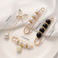 Vintage Faux Pearls Waistband Pin for Women Clothing Dresses