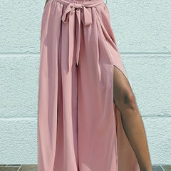 Wide Leg Pants High Waist Vacation Solid Summer Pants