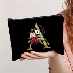 Letter Pattern Zipper Coin Purse Lightweight Clutch Purse