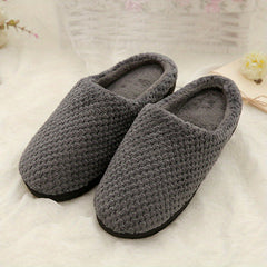 Women's Memory Foam Platform Slippers Warm Plaid Indoor Shoes