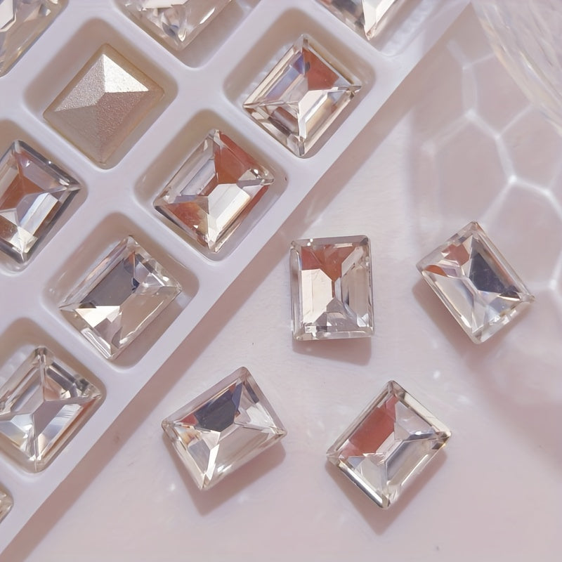 10pcs Colorful Crystal Glass Rhinestone Nail Art Accessories