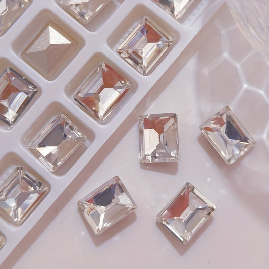 10pcs Colorful Crystal Glass Rhinestone Nail Art Accessories