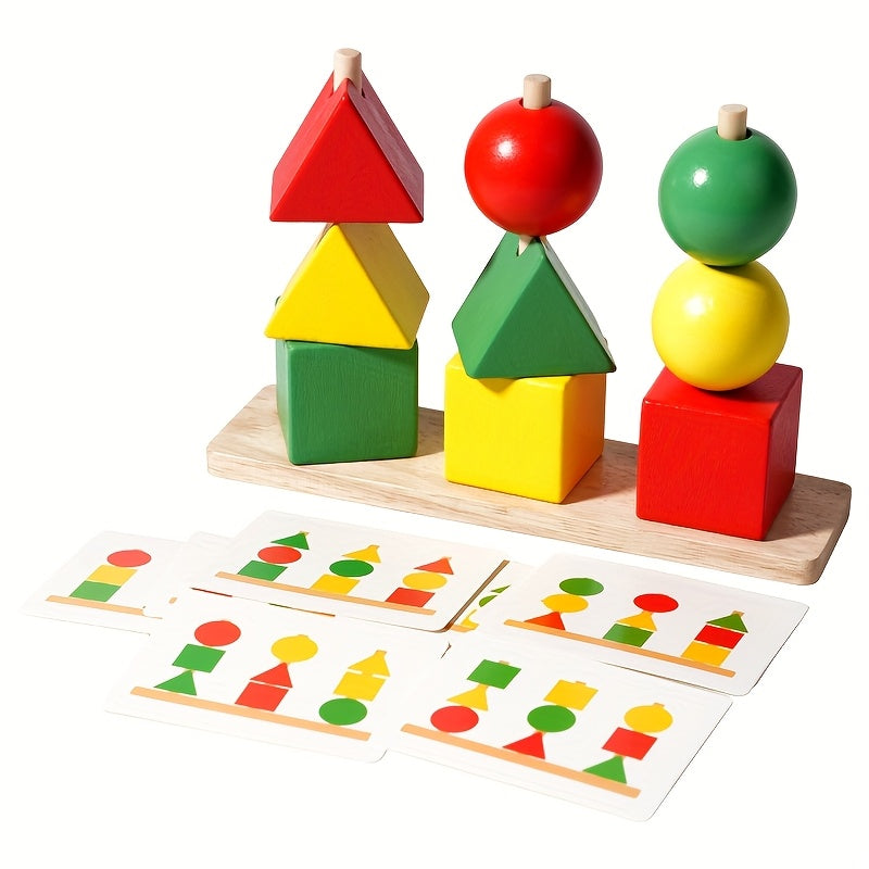 Wooden Shape Puzzles Sorting Puzzle Geometric Stacking Game