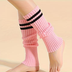 Striped Leg Warmers Knee High Socks Women's Stockings