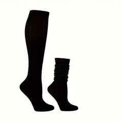 Solid Calf Socks Knee High Stockings Women's Hosiery