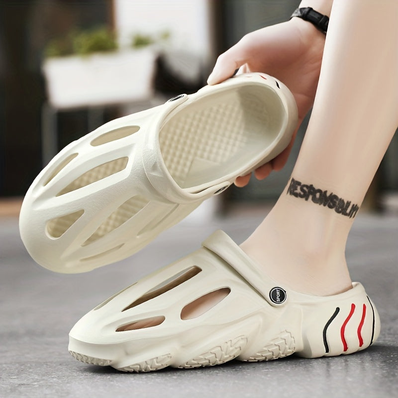 Curve Print Garden Clogs Lightweight Hollow Out Sandals