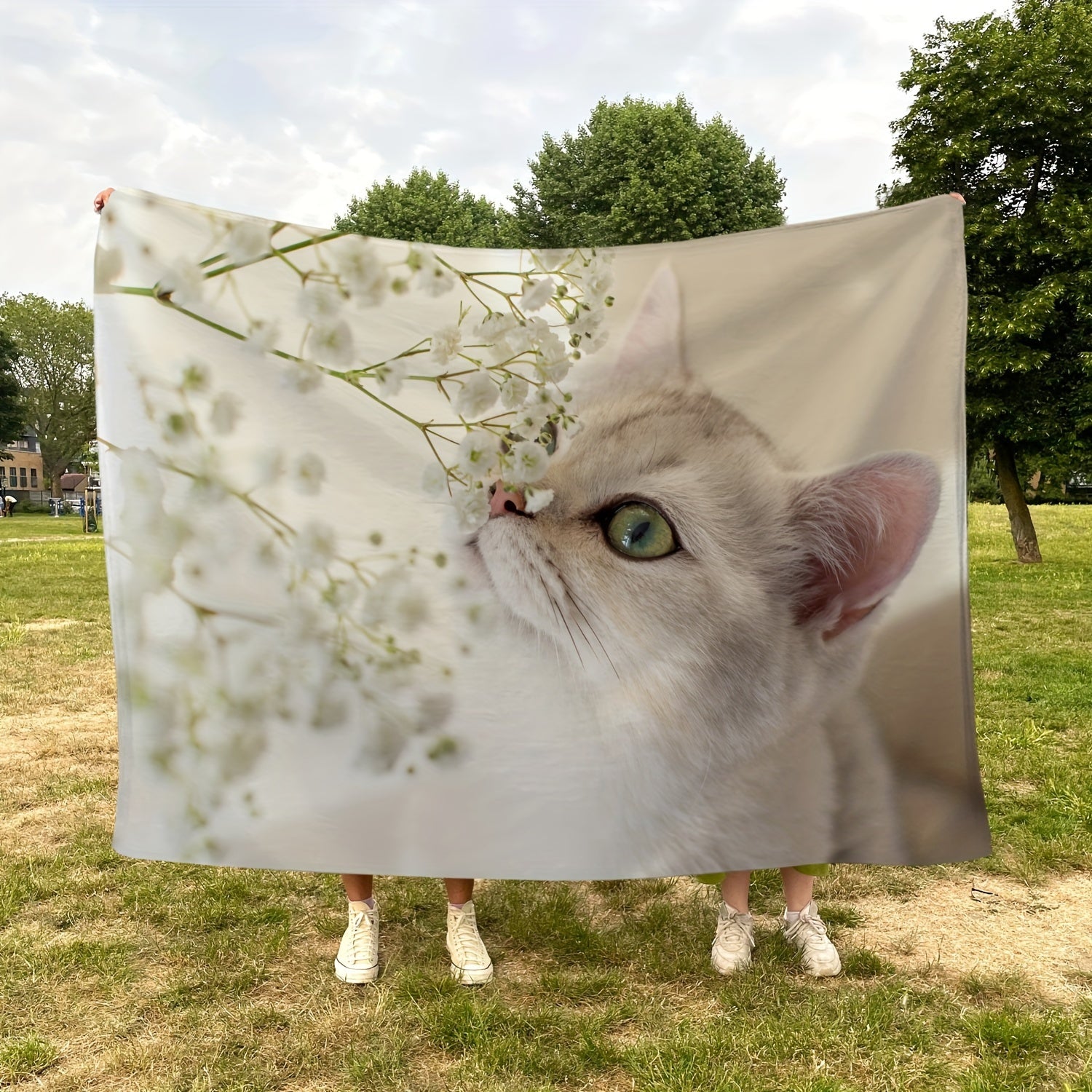 Kitten Print Blanket Soft Lightweight Comfortable Warm Blanket