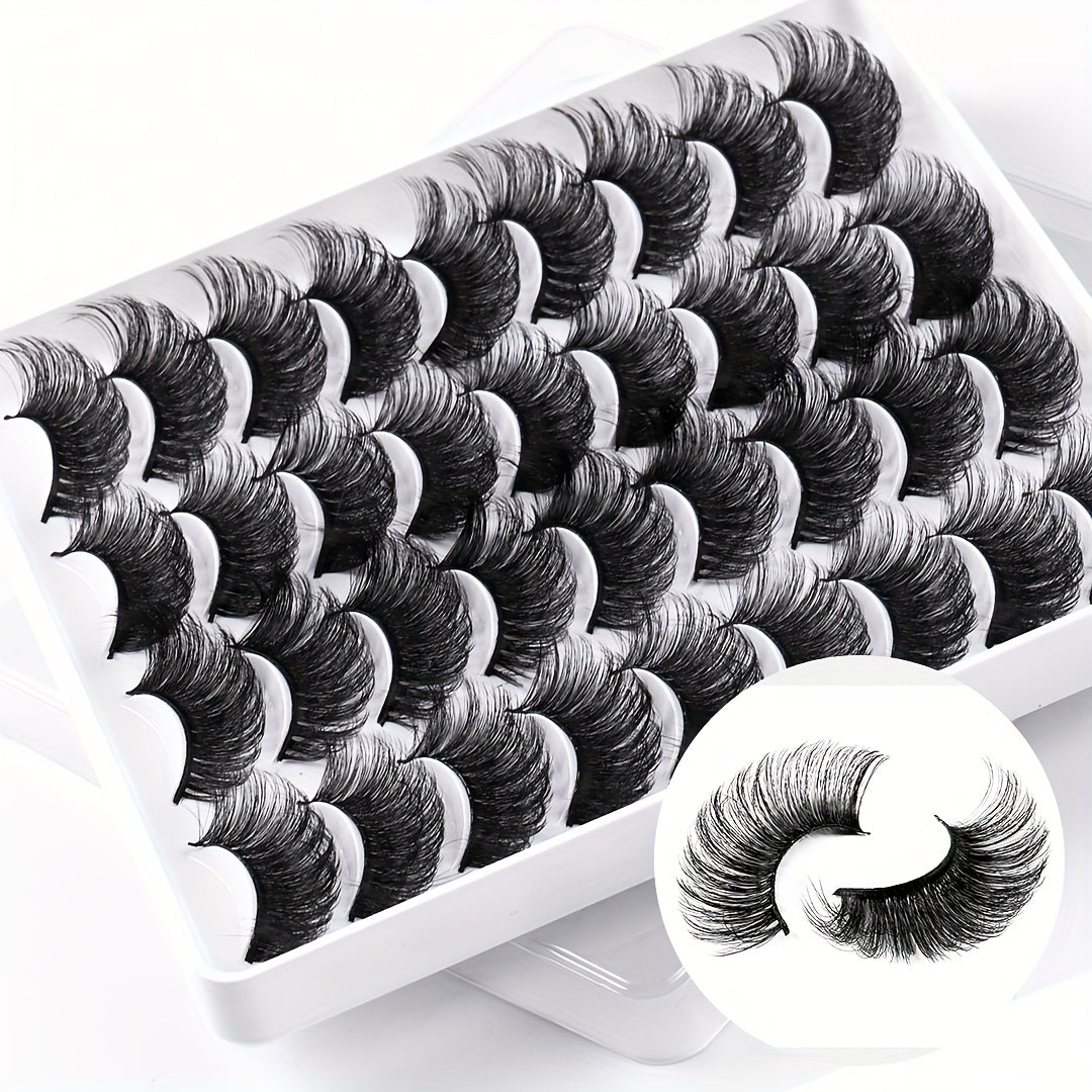 18 Pairs Faux Mink Thick Eyelashes for Simulated Grafting