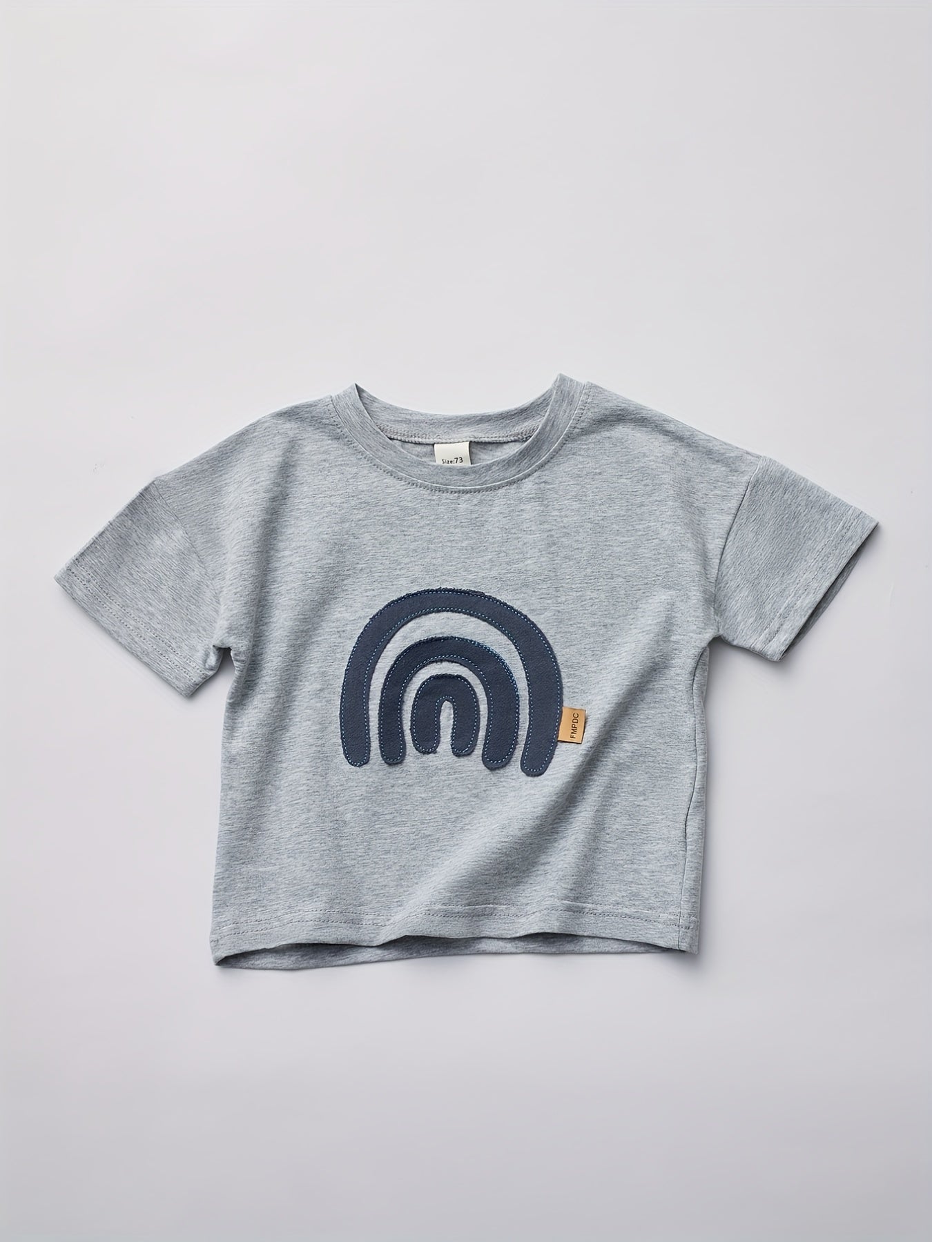Toddler Rainbow Print T shirt Loose Casual Baby Boys & Girls Summer Tee Top