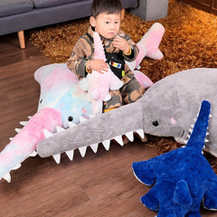 Large Shark Plush Toy Soft Stuffed Animal Realistic Teeth Scales