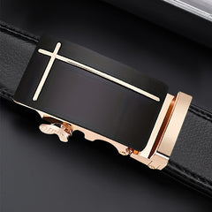 Men's Business PU Leather Belt Automatic Buckle Wedding Daily Wear