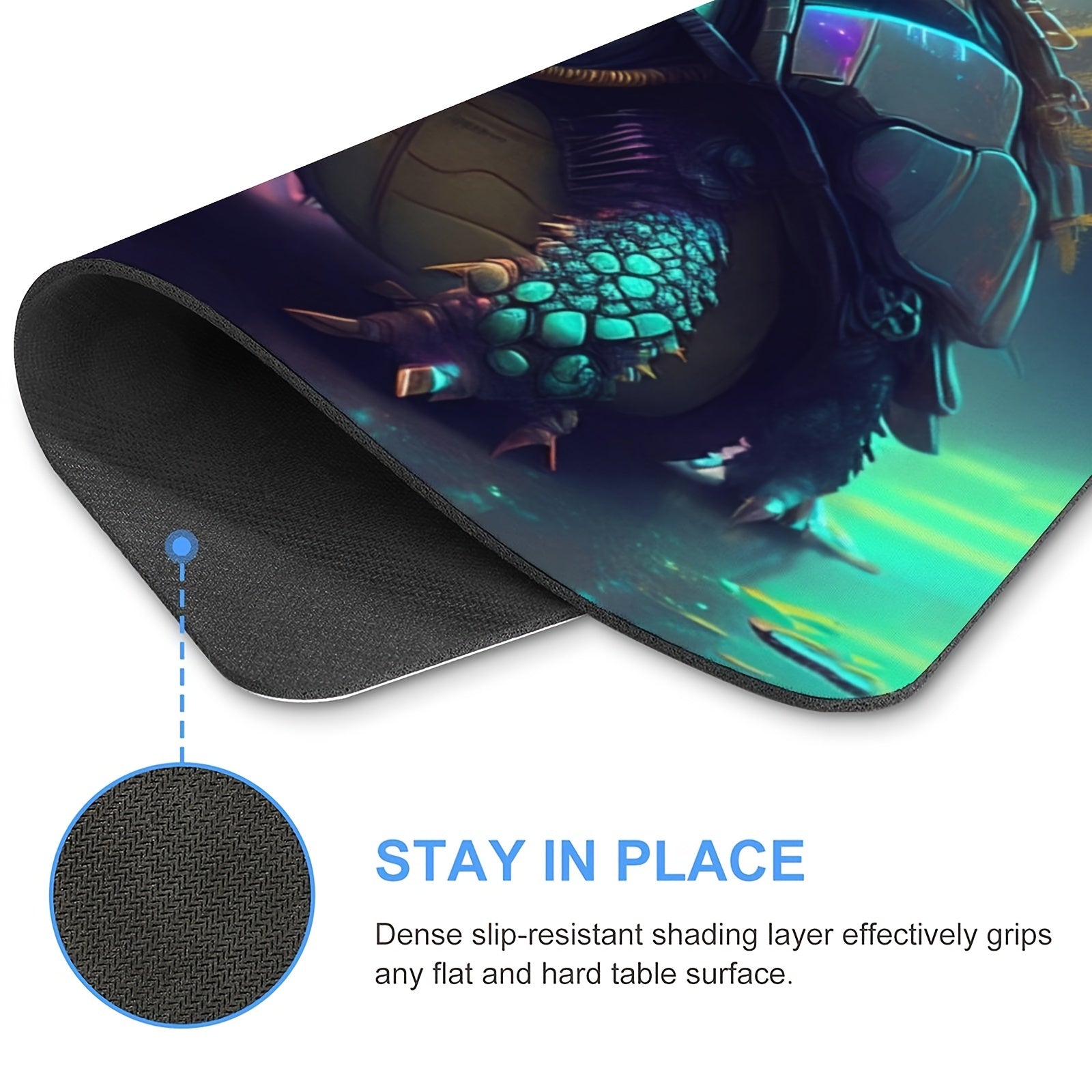 Cyber Style Turtle Mouse Pad - Non-Slip Rubber Pad