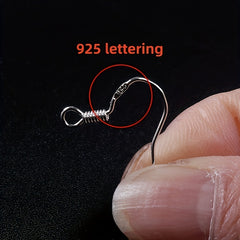 50pcs Stainless Steel Ear Hook Earring Findings Clasps DIY Supplies Accessories