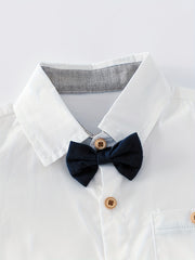 Boys Formal Short Sleeve Lapel Shirt