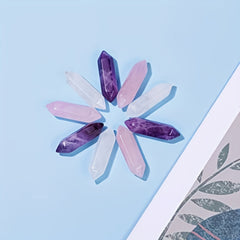 3pcs Healing Crystal Stones Set - Amethyst, Rose Quartz, Clear Quartz