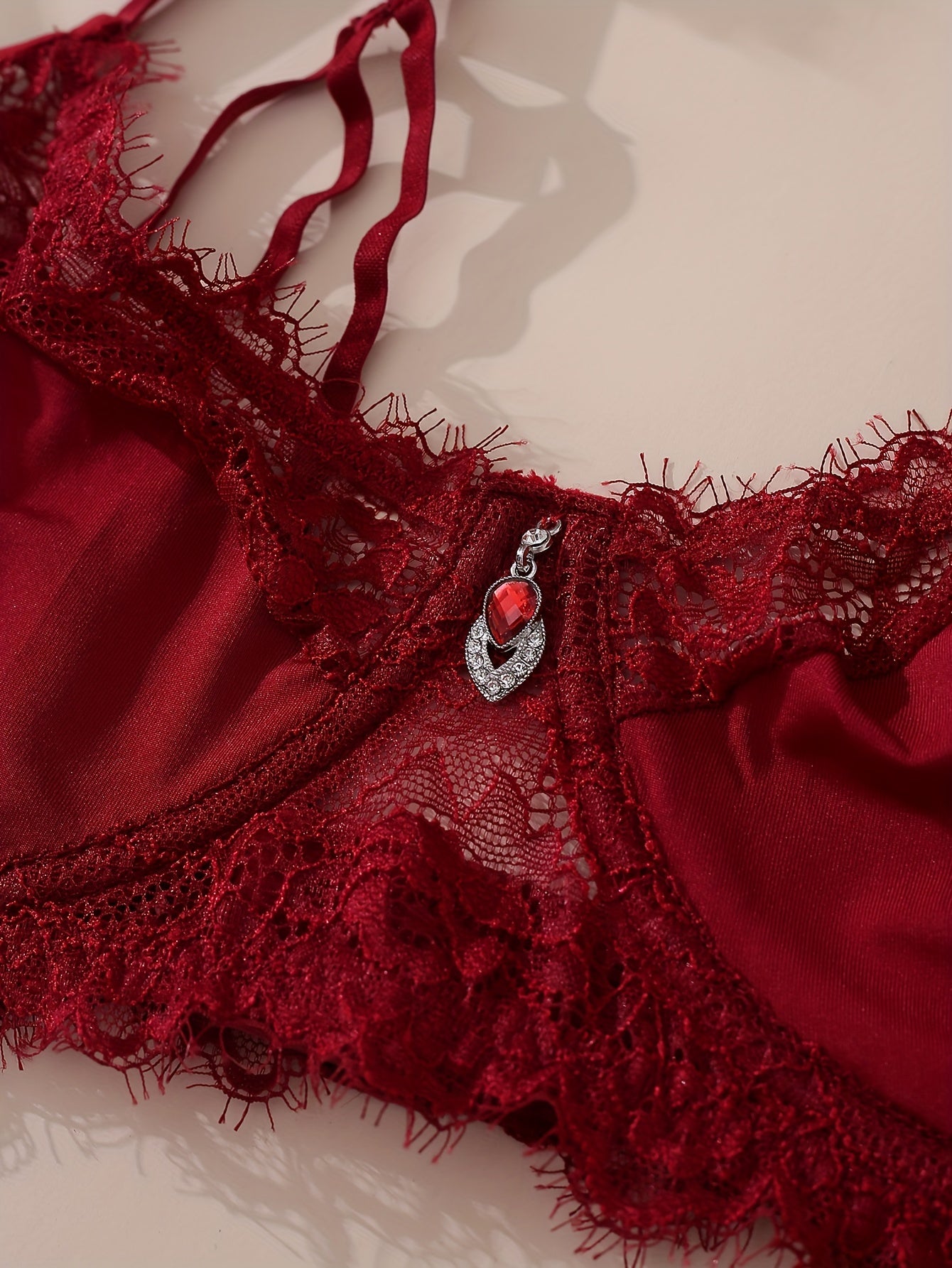 Sexy Lace Rhinestone Bra & Panty Set