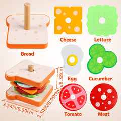 Wooden Sorting & Stacking Toy for Improved Hand-Eye Coordination