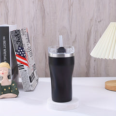 550ml Stainless Steel Reusable Coffee Cup with Straw