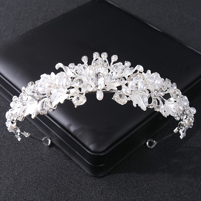 Bridal Tiara Wedding Tiara Silver Crystal & Pearl Hair Accessories