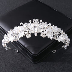 Bridal Tiara Wedding Tiara Silver Crystal & Pearl Hair Accessories