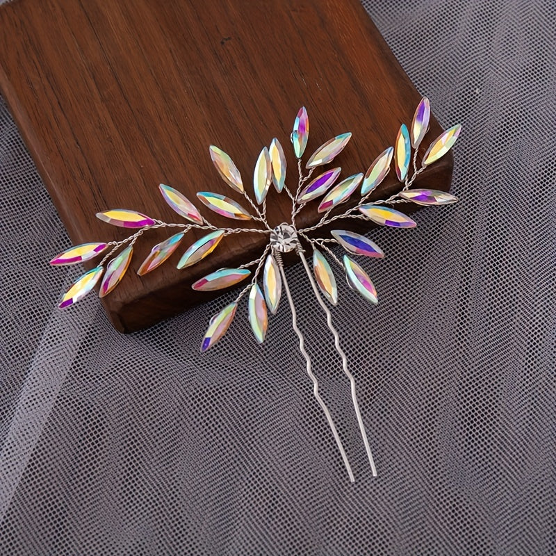 Crystal Bridal Hair Comb Headdress Rhinestone Insert Comb Prom Hair Accessories