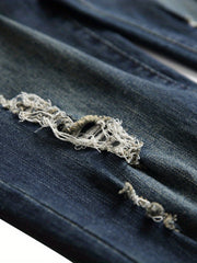 Men's Distressed Slim Fit Ripped Jeans