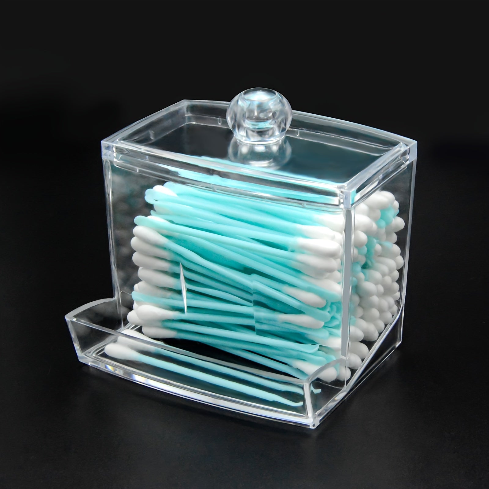 Clear Cotton Swab Box Cotton Pad Holder Container Storage Jar