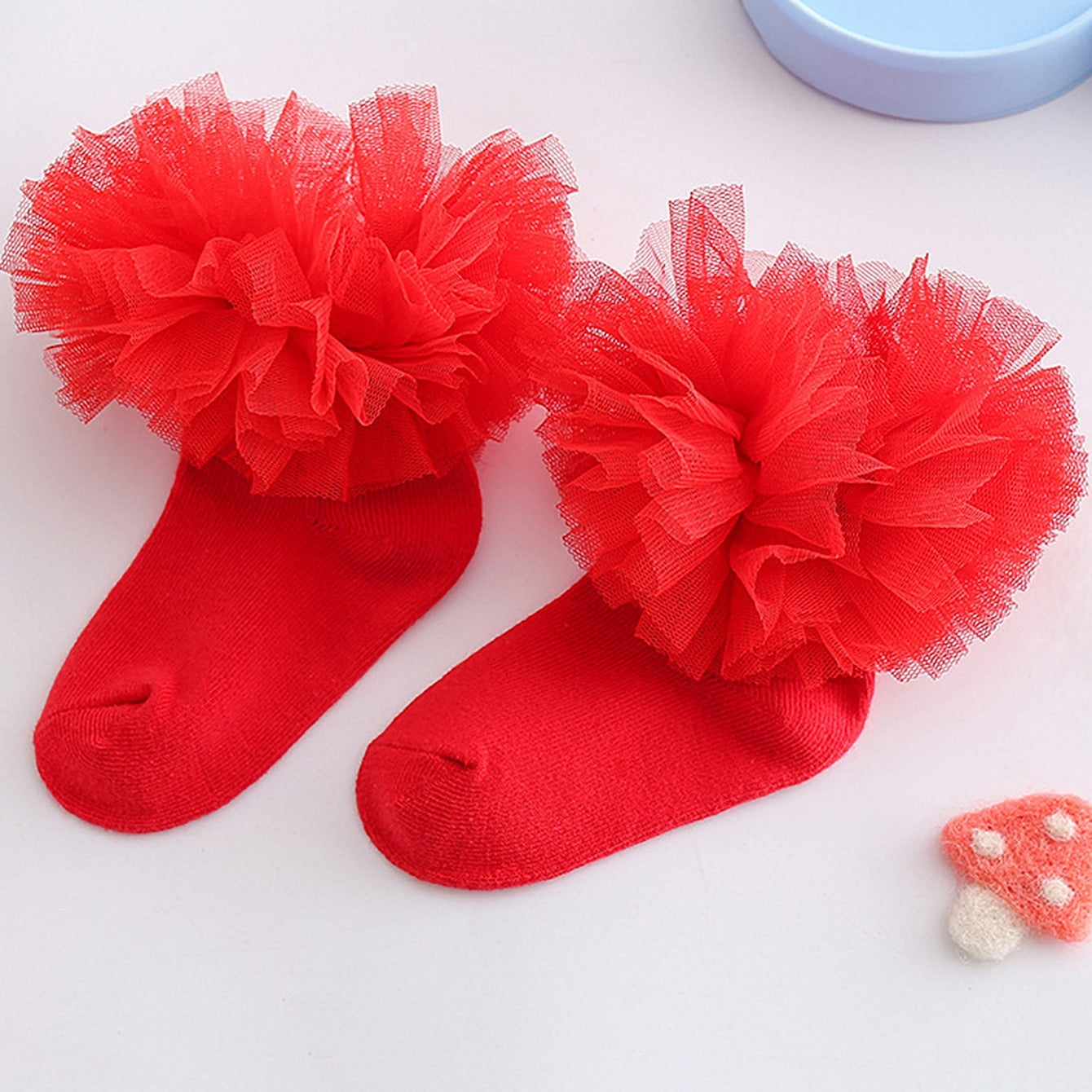 Toddler Girls Lace Ruffle Fluffy Socks - Cute and Soft