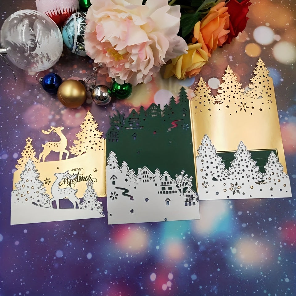 Christmas Tree House Deer Metal Cutting Dies for DIY Greeting Card Scrapbooking