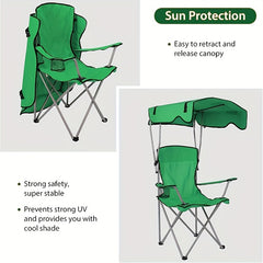 Portable Folding Armchair with Canopy for Camping and Beach