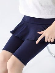 Girls Bike Shorts With Mini Skirt Dance Shorts