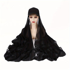 Chiffon Scarf Baseball Cap 2 Piece Set Breathable Sun Proof Hat