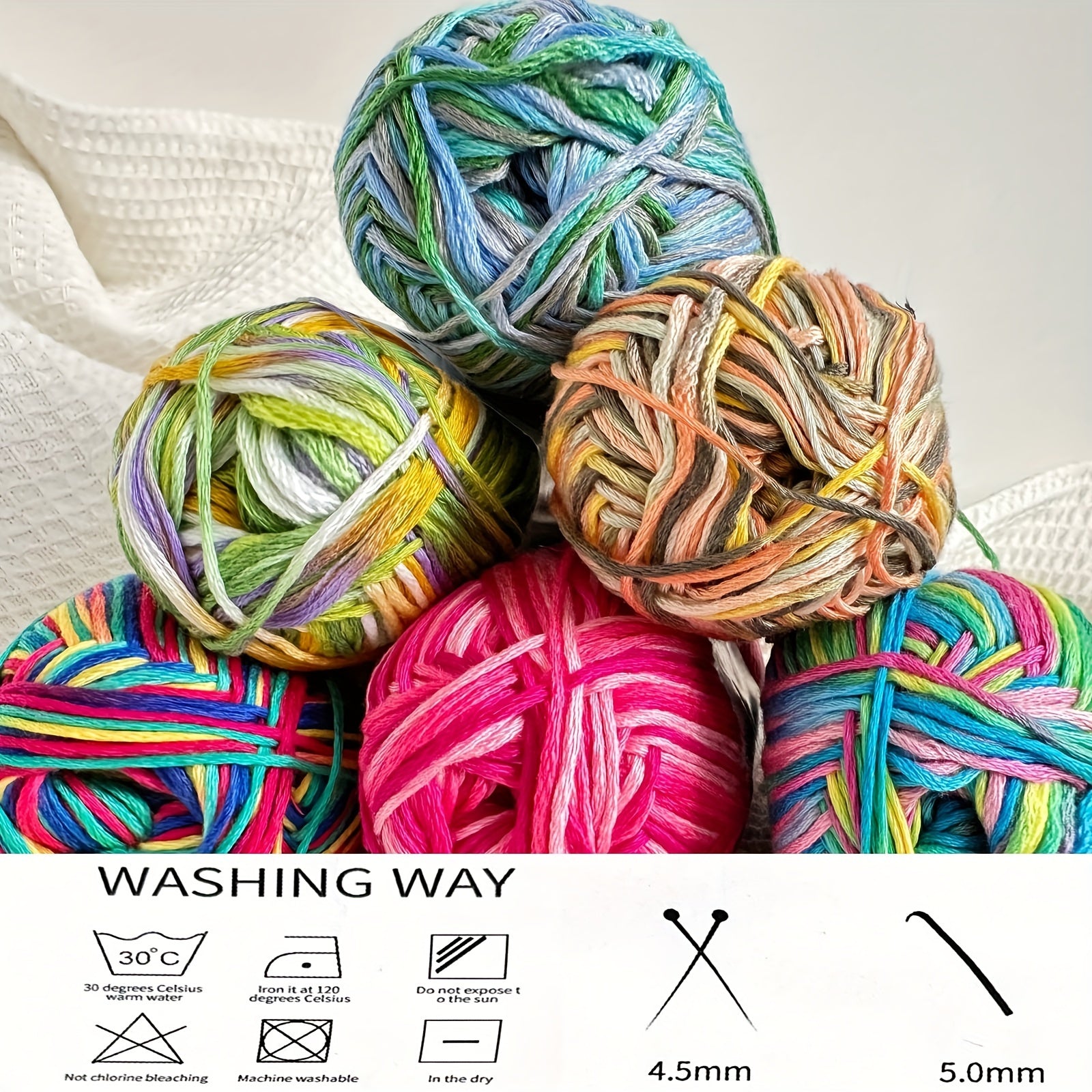 2pcs Colorful Section Dyed Yarn 200g 7oz for Knitting & Crafts DIY