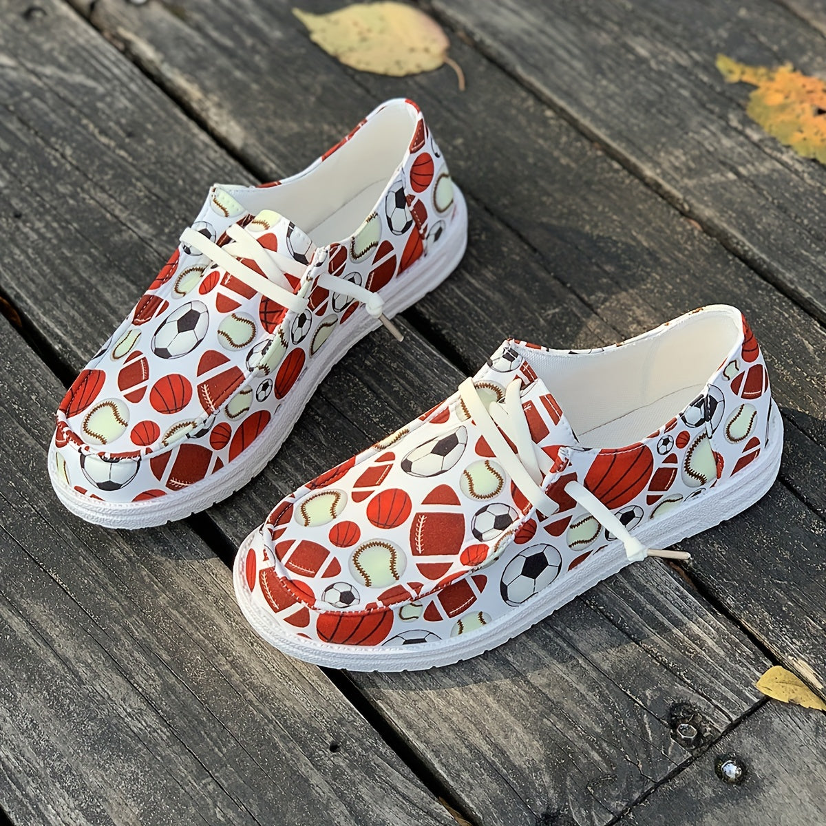 Women's Skate Shoes with Football Basketball Rugby Patterns