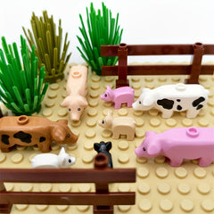 Farm Building Blocks Toy - Wild Boar Piglet Pasture Fence Assembly