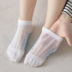 5 Pairs Boys Cotton Blend Ankle Socks Breathable Lightweight Mesh Comfortable