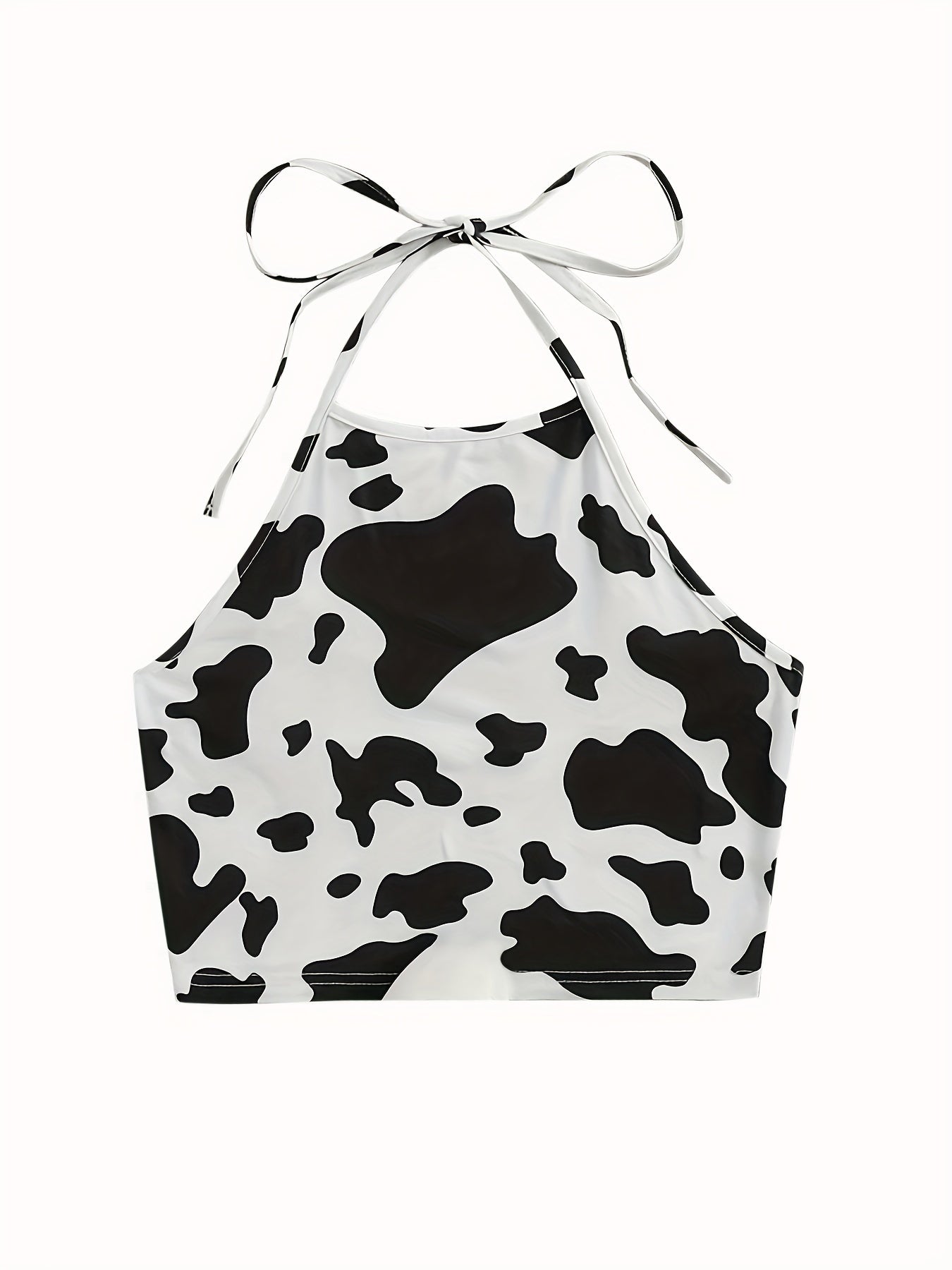 Dalmatian Print Halter Crop Top for Summer
