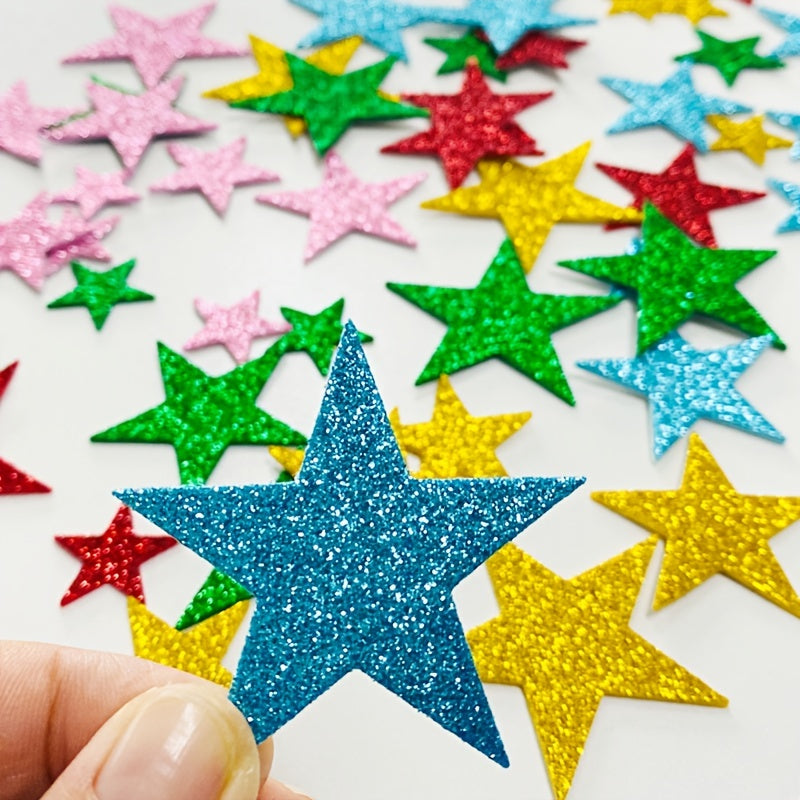 70pcs Colorful 3D Glitter Foam Stickers for DIY Crafts