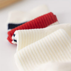 5 Pairs Colorblock Striped Socks Comfy & Breathable All match Sports Socks