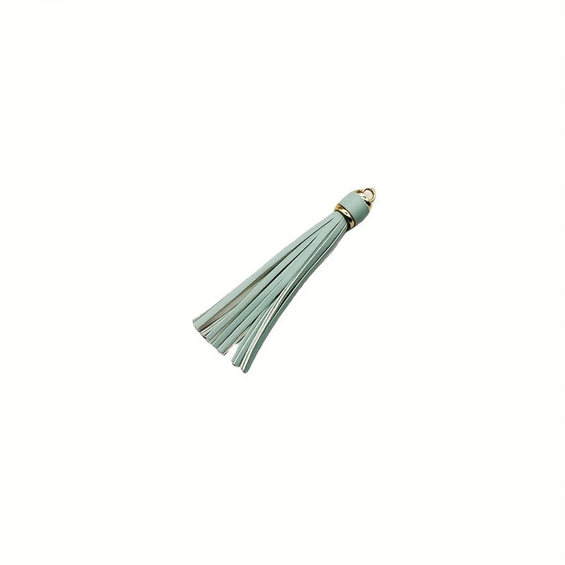 Random PU Leather Tassel Keychain Accessories Silicone Beads Bangle Tassel