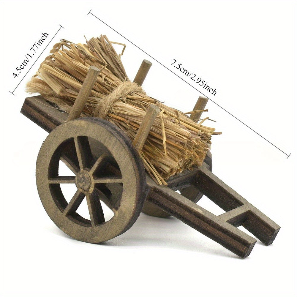 DIY Mini Outdoor Garden Firewood Cart with Wooden Logs