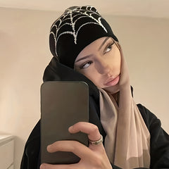 Y2K Gothic Spider Jacquard Beanie Unisex Knitted Hat Lightweight Hip Hop Beanie